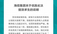 海信回应裁员传闻：公司运营正常无大规模裁员计划(海信跳槽)